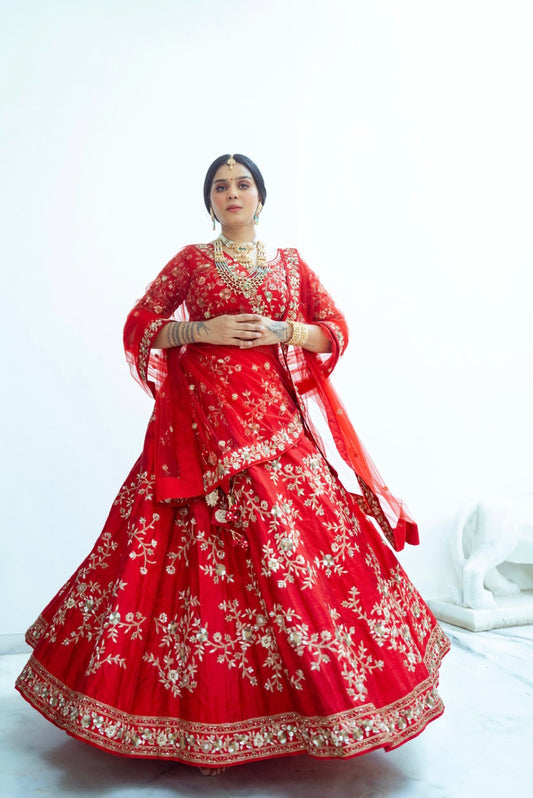 Red bridal lehenga choli