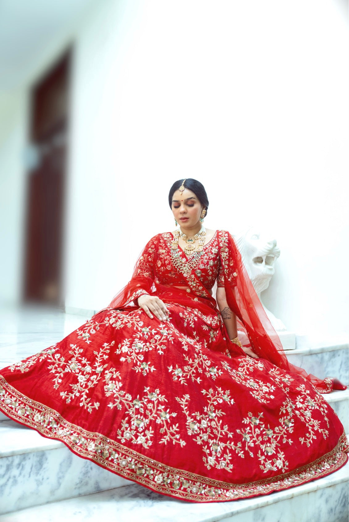 Red bridal lehenga choli