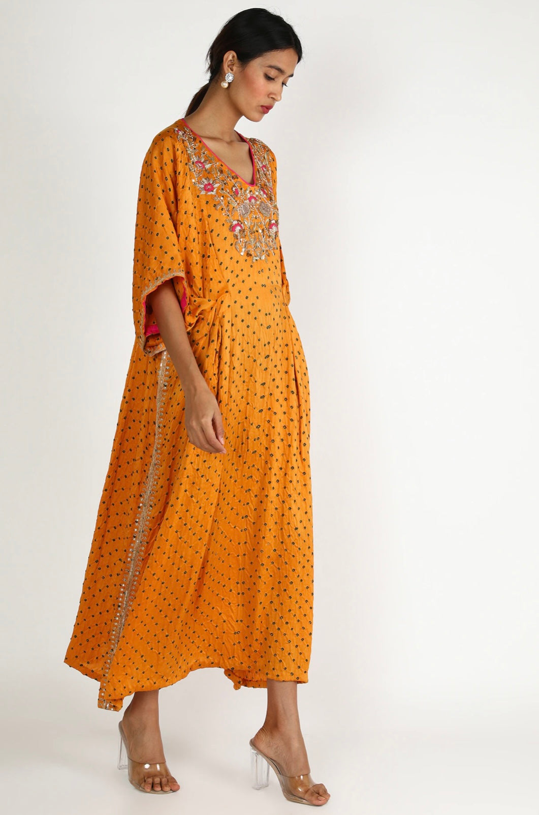 Yellow Embroidered Kaftan