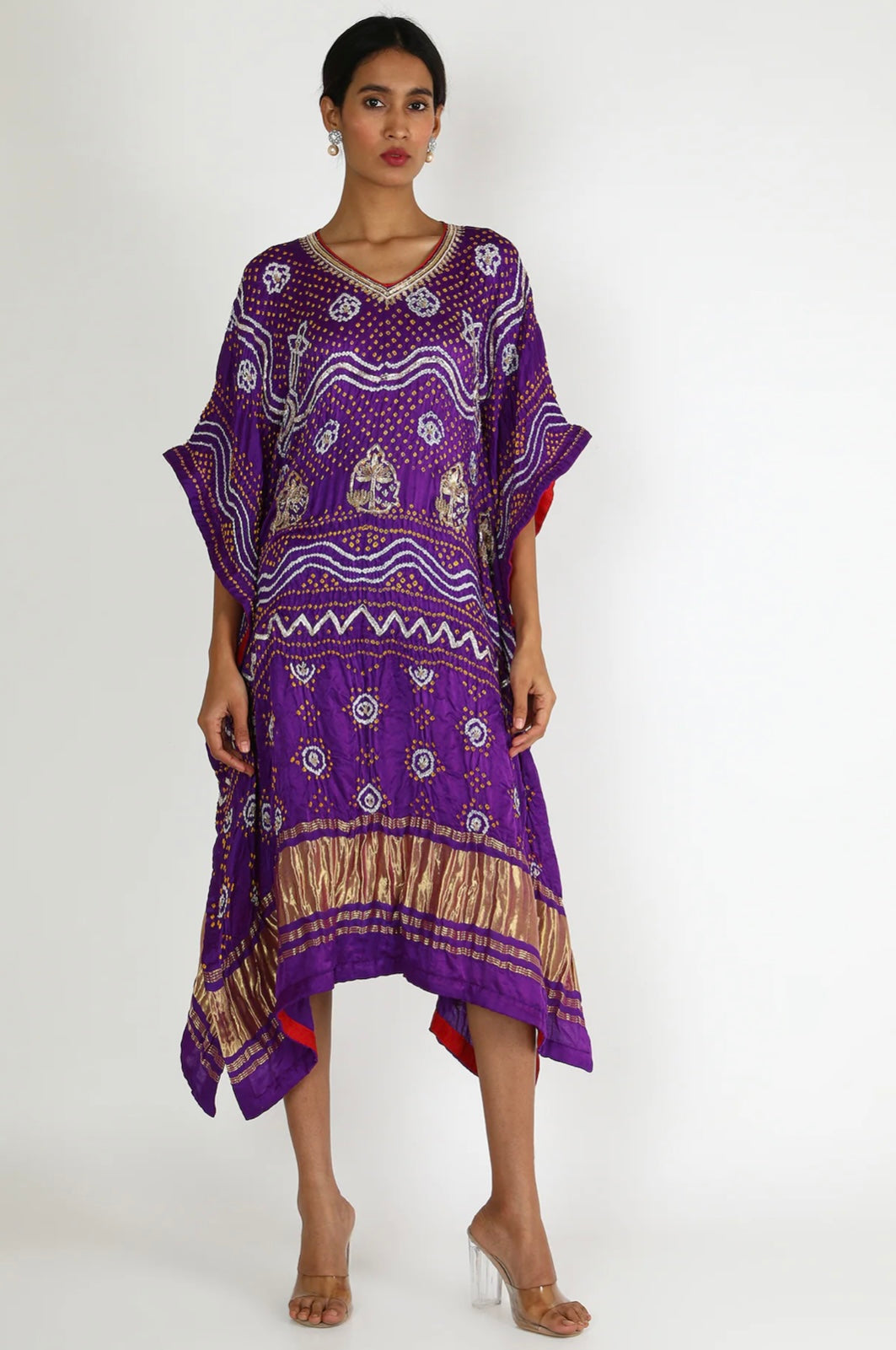 Dark Purple Embroidered Kaftan