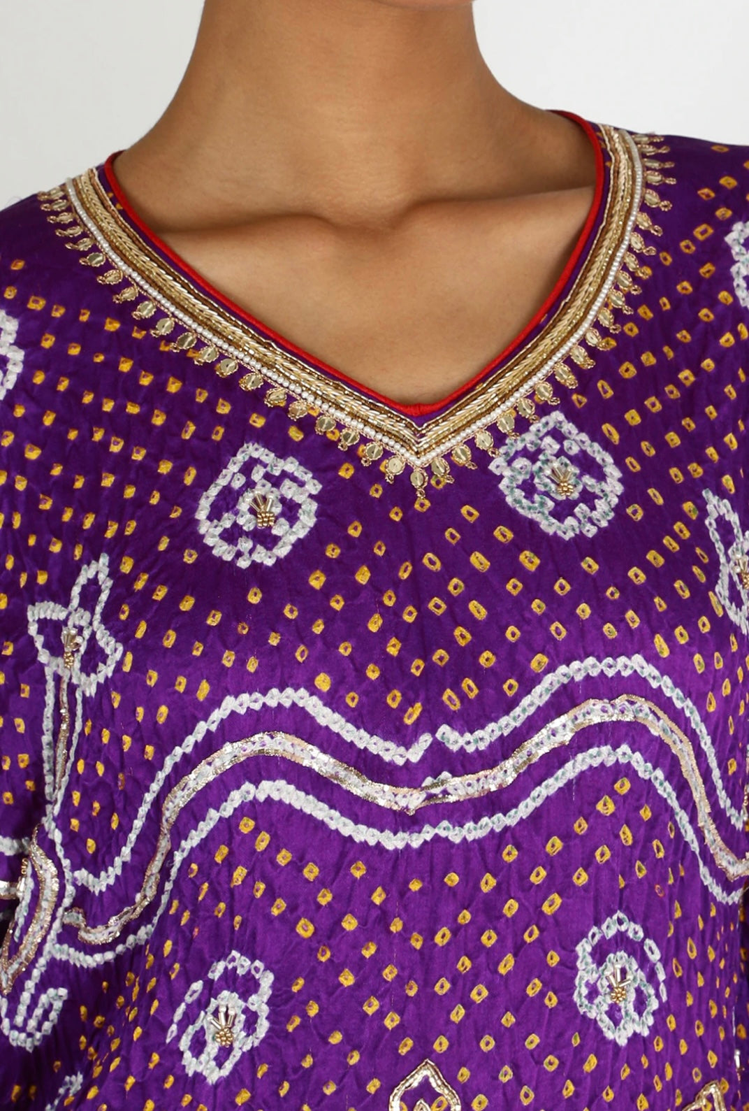 Dark Purple Embroidered Kaftan
