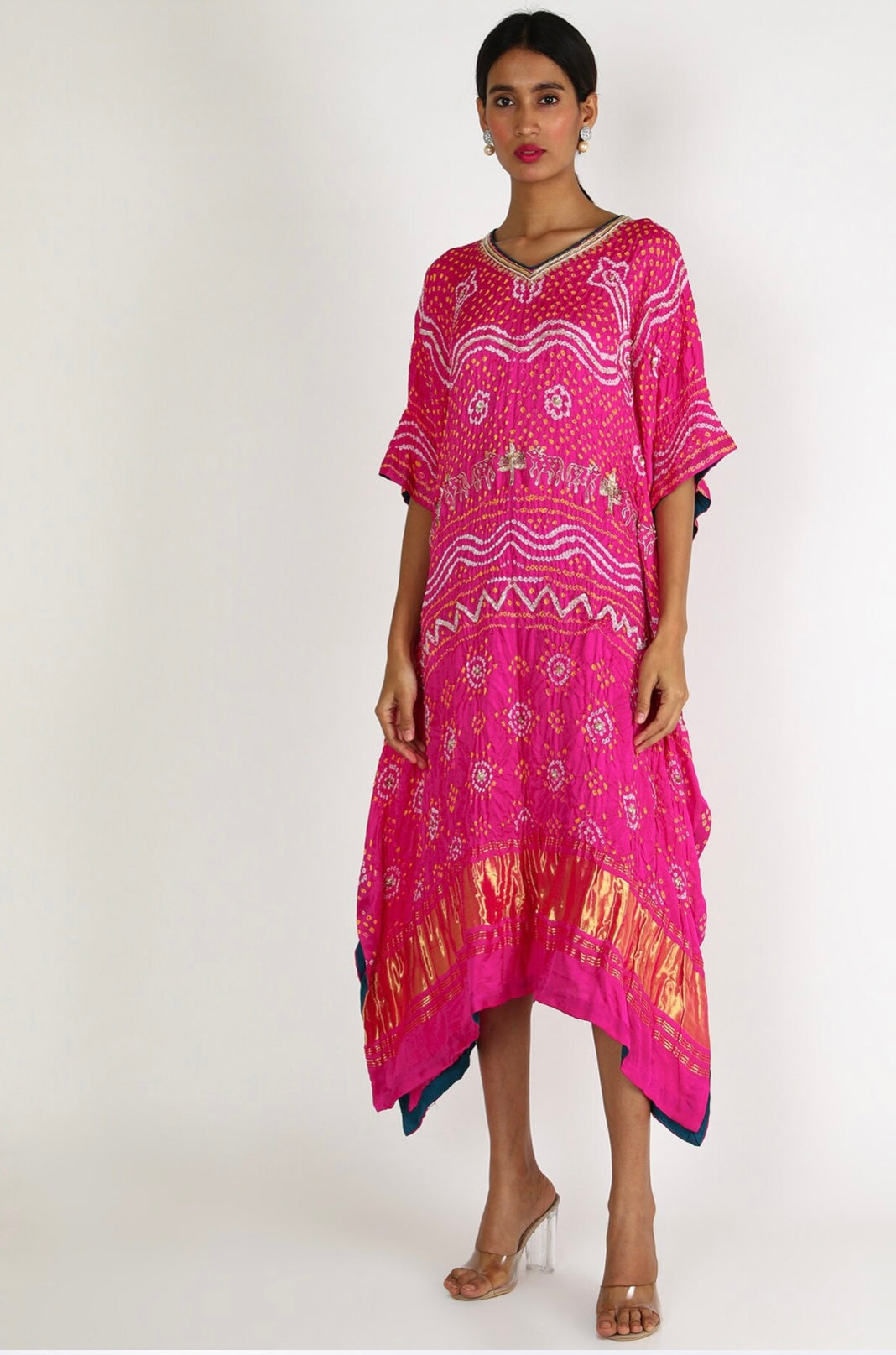 Rani Pink Embroidered Kaftan