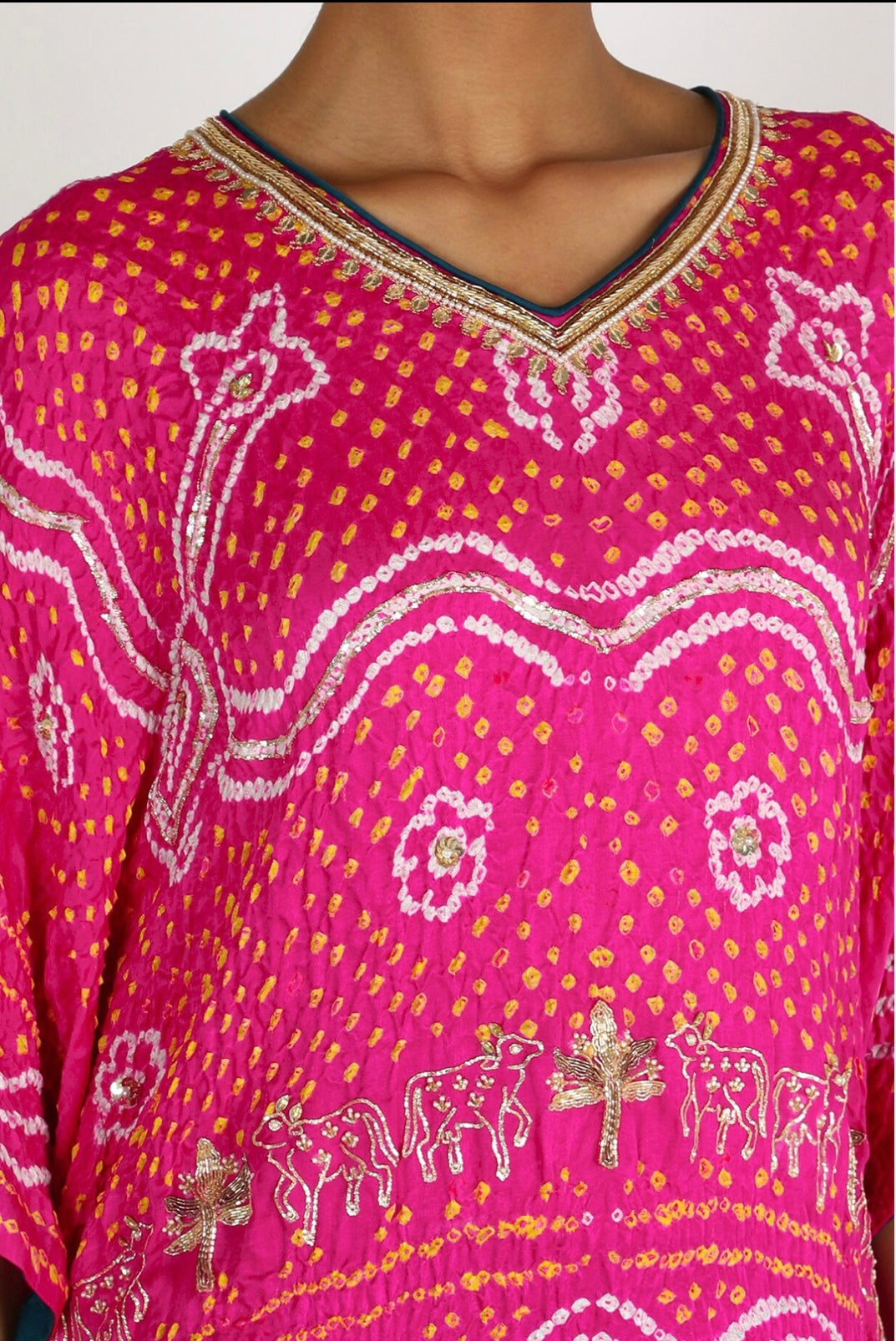 Rani Pink Embroidered Kaftan