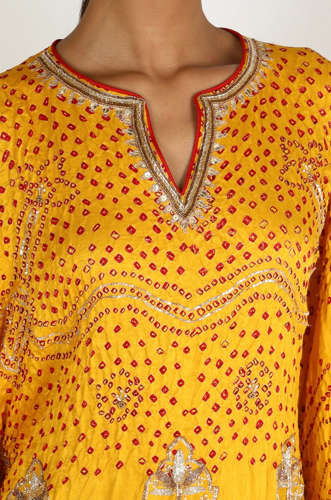 Yellow Embroidered Kaftan