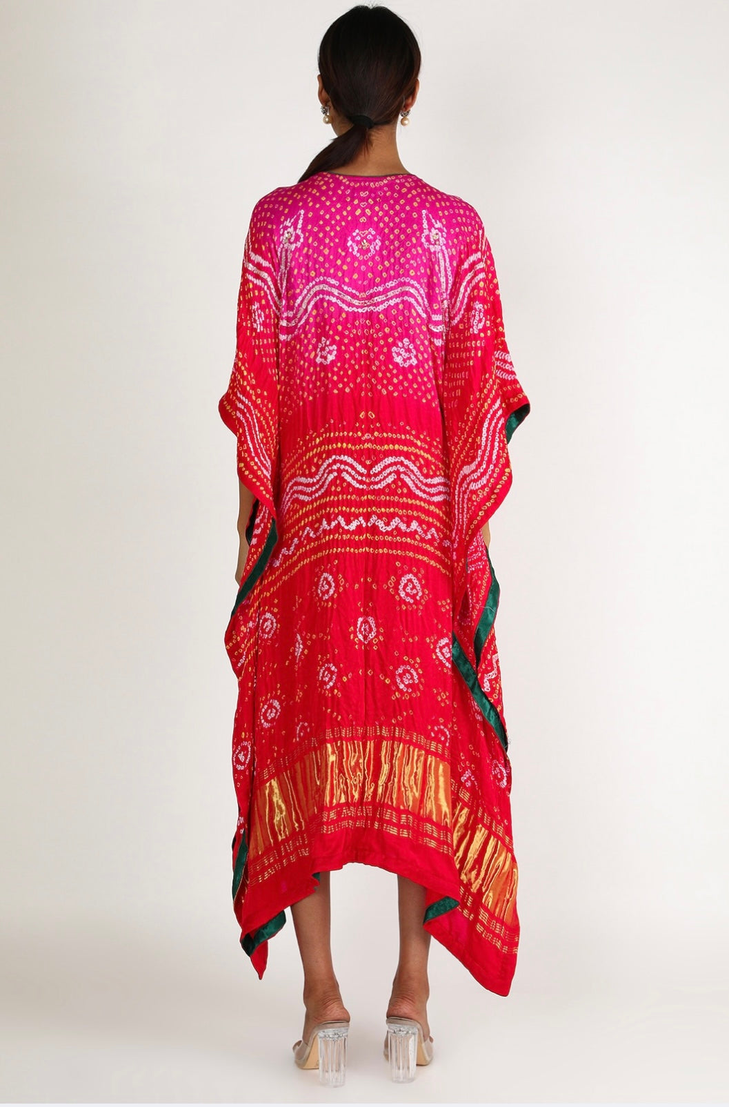 Red-Pink Embroidered Kaftan